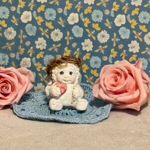 Dreamsicles Cloud Angel Baby Cupid Holding Heart and Bow and Arrow